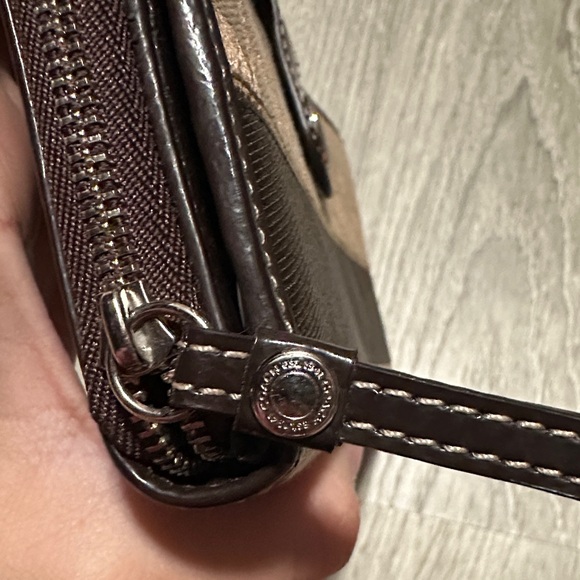 Coach Signature Brown and Tan Wallet - Picture 3 of 12